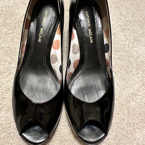 Black open toe heel pumps 8.5 - Picture 1 of 7